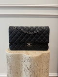 Chanel Quilted Lambskin Double Flap Black with Silver Hardware