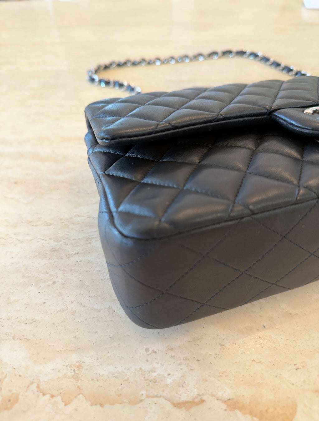 Chanel Quilted Lambskin Double Flap Black with Silver Hardware