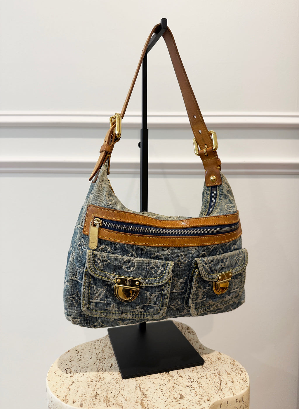 Louis Vuitton Baggy Denim Monogram PM Shoulder Bag