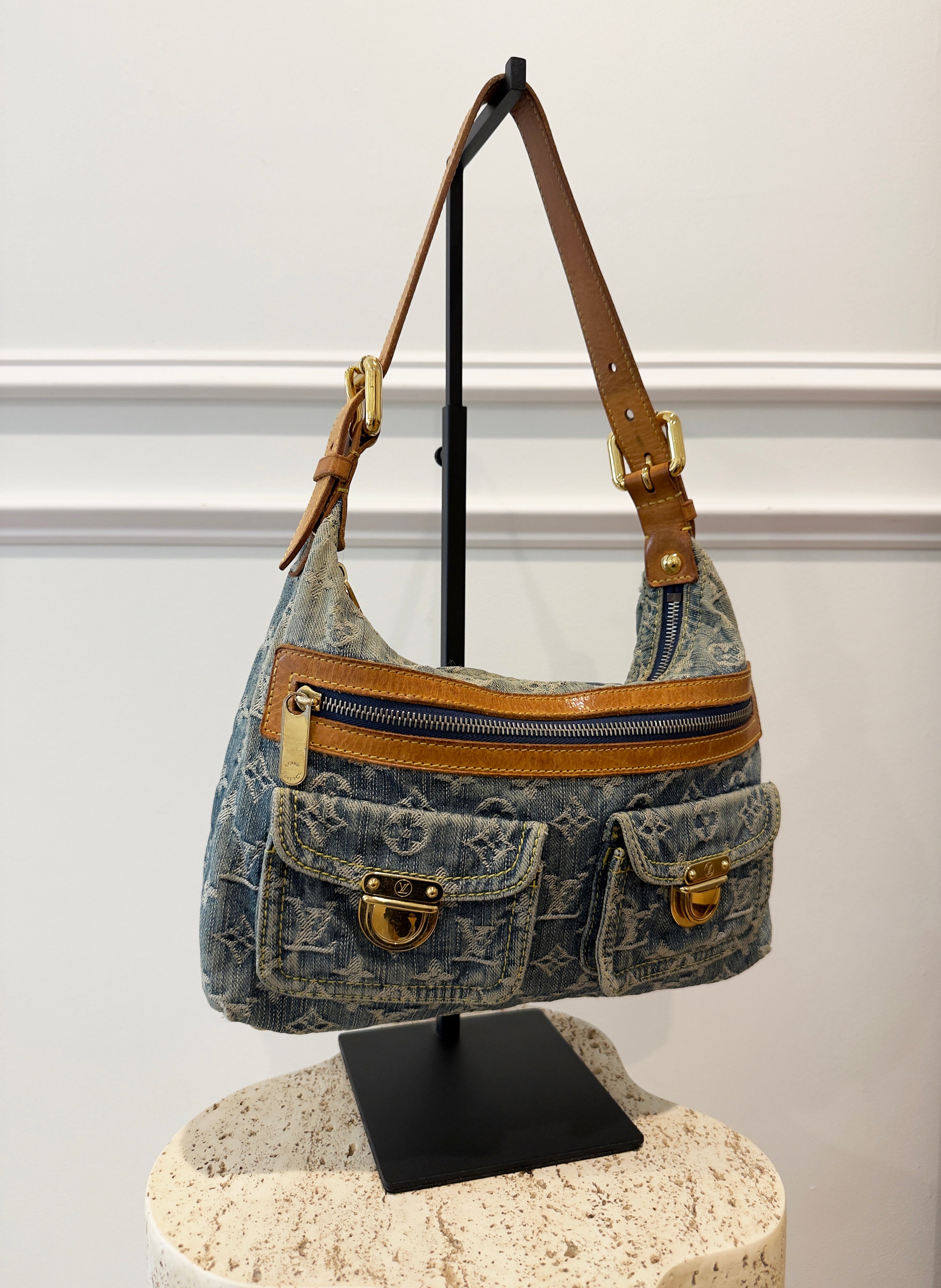 Louis Vuitton Baggy Denim Monogram PM Shoulder Bag