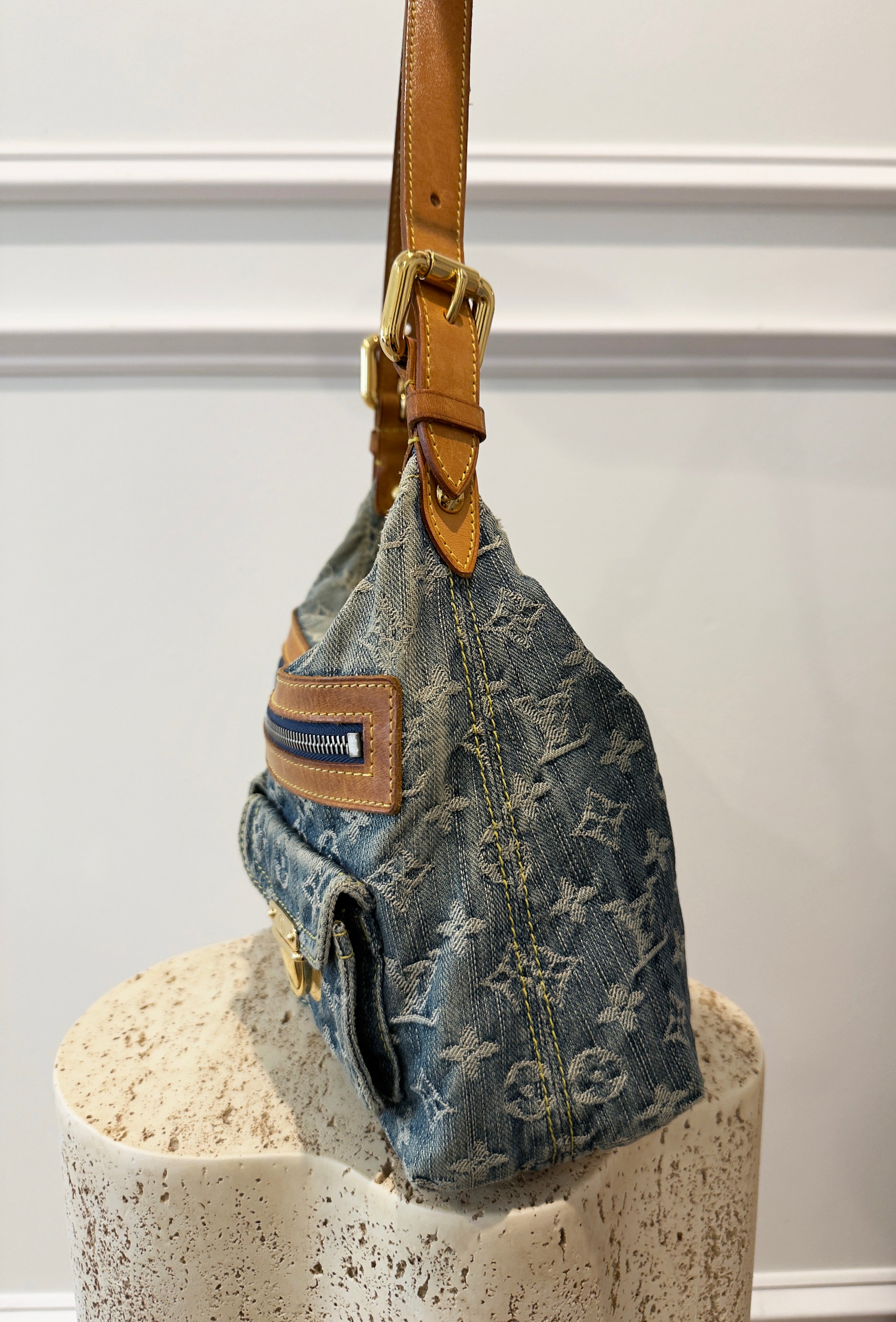 Louis Vuitton Baggy Denim Monogram PM Shoulder Bag