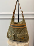Louis Vuitton Baggy Khaki Denim Monogram GM Shoulder Bag